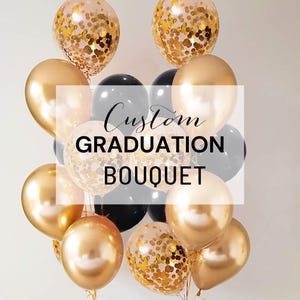 Custom Graduation 2025 Balloon Bouquet, Custom Balloon Pack with 10 Balloons, Custom Graduation Party 2025 Decorations