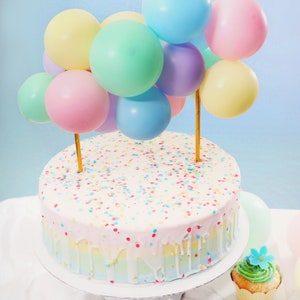 Pastel Rainbow Mini Balloon Cake Topper Kit, Pastel Party Balloons, Two Sweet Birthday Party, Unicorn Party Cake Toppers, Mini Cake Topper image 4