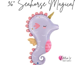 36” Pink Seahorse Magical Mylar Balloon – Under the Sea Party Decor