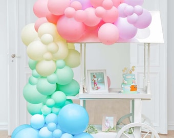 Kit d'arche de ballons pastel, kit de guirlande de ballons bricolage mat de qualité supérieure arc-en-ciel, décorations pour le 1er anniversaire de bébé de ballons arc-en-ciel pastel