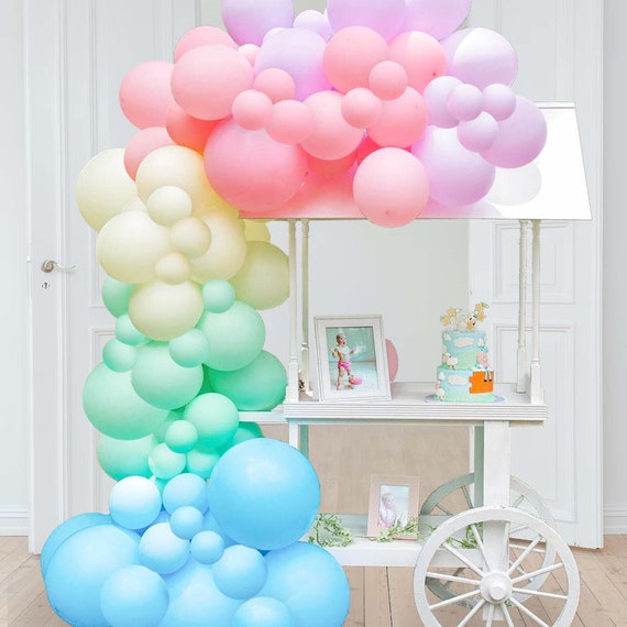 Pastel Rainbow Balloons, Pastel Rainbow 1st Birthday, Pastel Balloons 