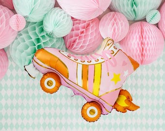 Foil Roller Skate Balloon - Retro Party Decor | 29x20 Inches | Air or Helium