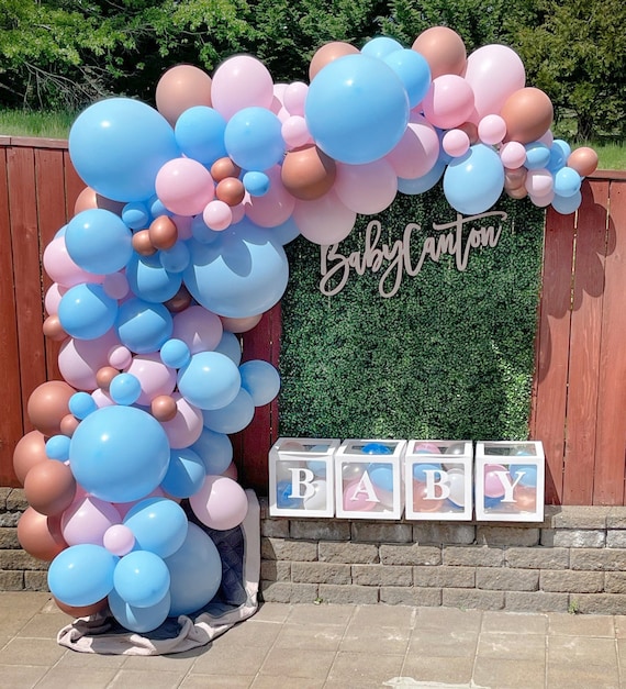 Pastel Gender Reveal Balloon Arch Kit, PREMIUM DIY Rose Gold, Blue and Pink  Balloon Garland for Your Baby Shower, Gender Reveal Ideas Kit 