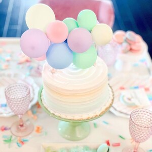 Pastel Rainbow Mini Balloon Cake Topper Kit, Pastel Party Balloons, Two Sweet Birthday Party, Unicorn Party Cake Toppers, Mini Cake Topper image 3