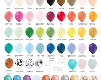 Premium Balloons, CHOOSE Your Color and Sizes, Quality Matte and Chrome Birthday Party Balloons, Bridal Shower or Baby Shower Balloons