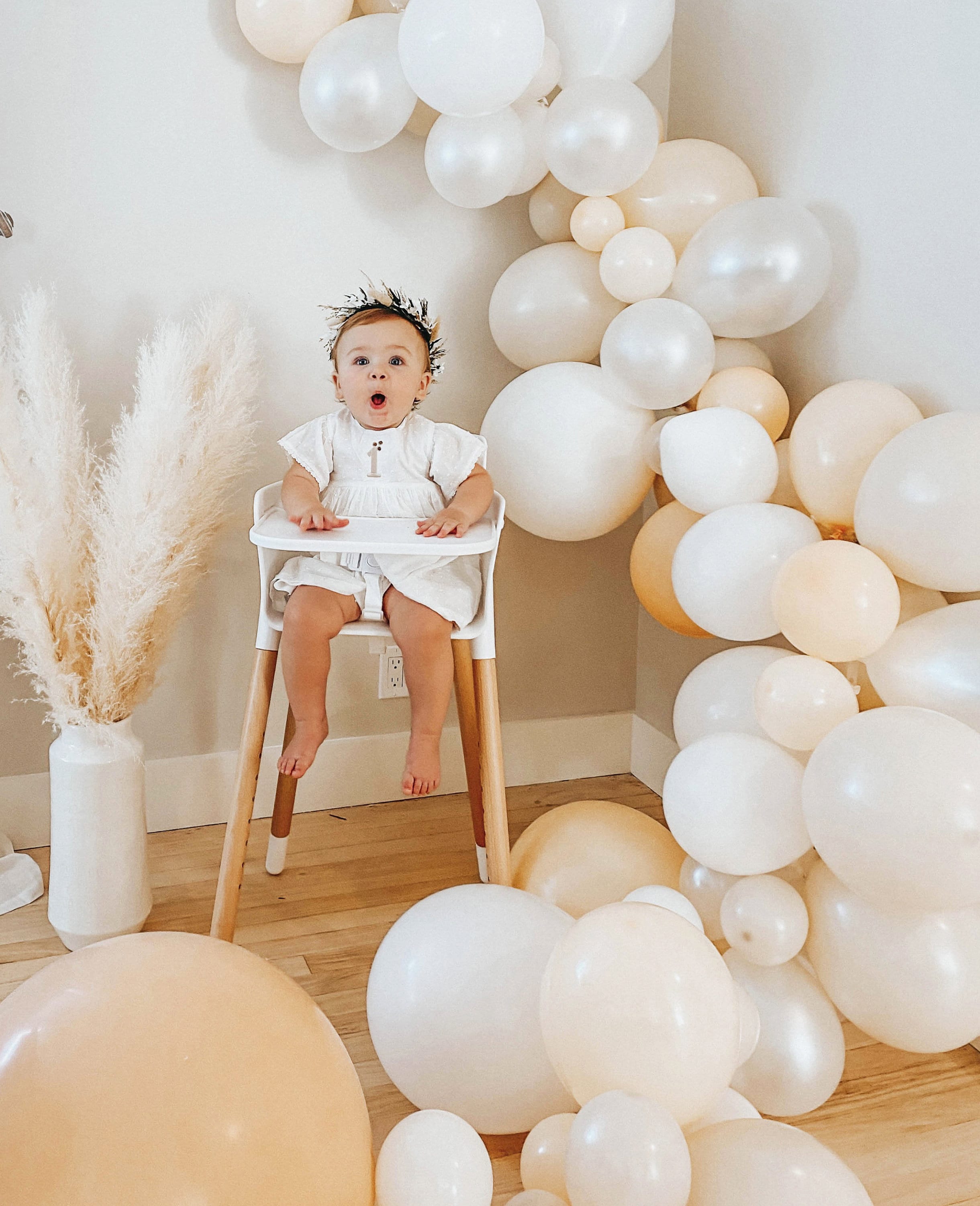 Neutral Boho Baby Shower Balloon Garland Kit | Blush and White Boho B…