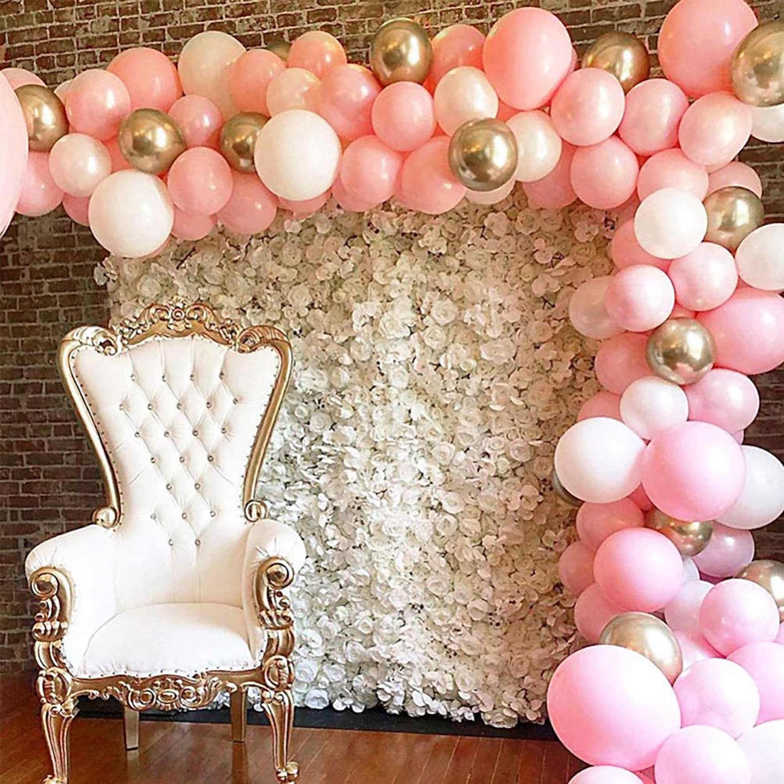 Pink and Gold Balloon Garland Kit PREMIUM Gold and Pink Etsy