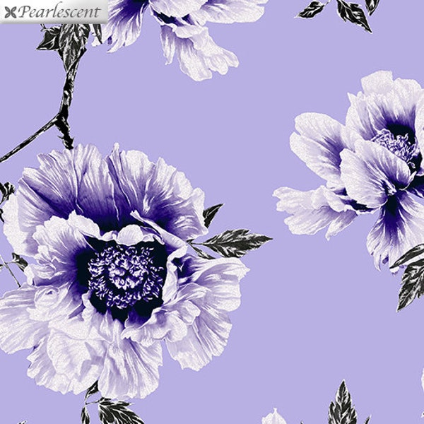 Patchworkstoff Perlmutt Blumen auf lila - Violet Twilight