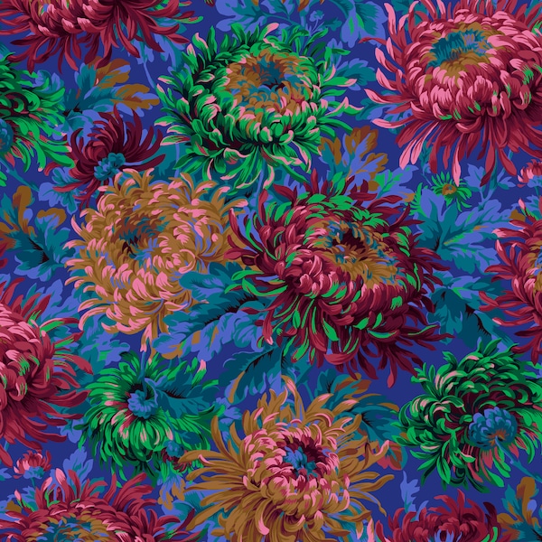 Kaffe Fassett Chrysanthemen COBALT von Philip Jacobs