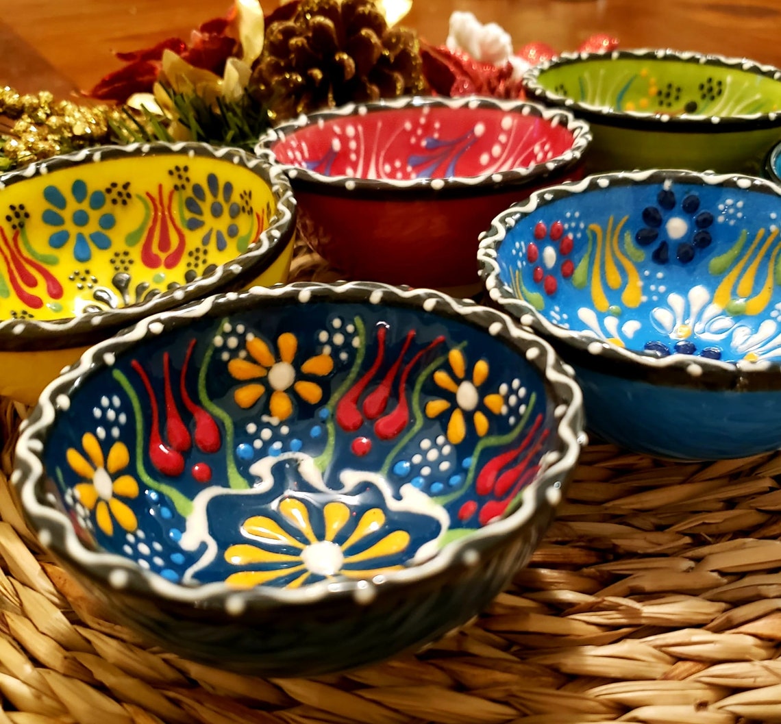 SET of 6 Mexican Talavera Salsa and Dip Bowl Kitchen Sauce Etsy