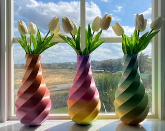 Rainbow Modern Spiral Vase