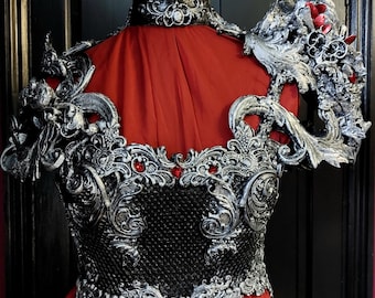Dragon Scale Cuirass - PREORDER READ DESCRIPTION flexible custom size and colour gothic filigree baroque armour larp costume cosplay queen