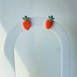 Mini Carrot Stud Earrings/ Spring/ Clay Carrots/ Handmade Clay Stud Earrings