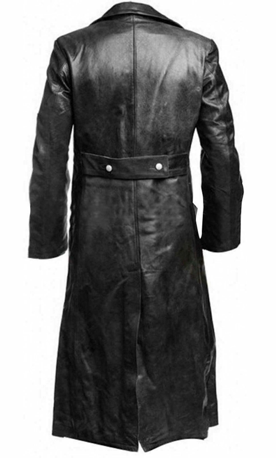 Men New Matrix Black Soft Leather Full-Length Long Gothic Coat | Etsy