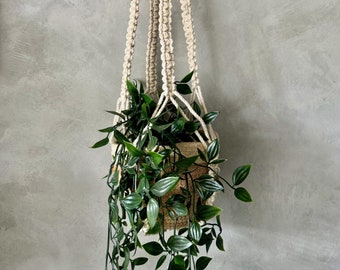 Pack of 1 / 2 or 4  |  Handmade Macrame Plant Hanger  |  Flower Pot Holder  |  Hanging Rope Plant hanger  | Jute Macrame  | 33 inch | 84 cm