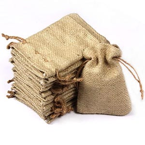 30 pz. Sacchetto bomboniera in juta / Sacco di juta / Sacchi di Natale / Sacchetto regalo in juta / Sacco in juta con coulisse / 10 cm x 15 cm