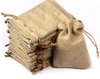 30-delige jute bedankzakje / jutezak | Kerstzakken |  Hessisch cadeauzakje | Hessische zak met trekkoord |  10 x 15 cm
