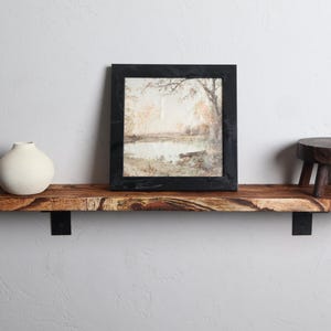Rustic Handmade Wooden Floating Shelves |  Rectangular Pine Wood shelf with Brackets | Length 24 inch x 5 inch Depth x 1 inch Thickness