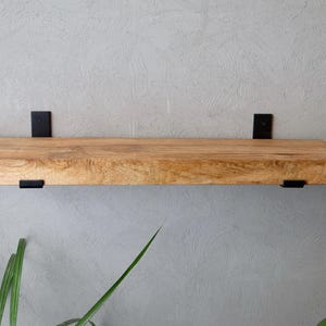 Custom Size 8&quot;-43&quot; | Rustic Handmade Wooden Floating Shelves | Chunky Rectangular Mango Wood Shelf | Depth 6&quot;/9&quot; (15cm/23cm)
