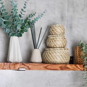 Rustic Handmade Wooden Floating Shelves  | Chunky Rectangular Pine Wood shelf | Length 30 inch x 9 inch Depth x 1.5 inch Thickness