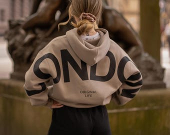 Unisex Oversized Large Text Hoodie Custom Club /Team Name Hoodies Big Bold Print Club/Team Logos for Wholesale Inquiries