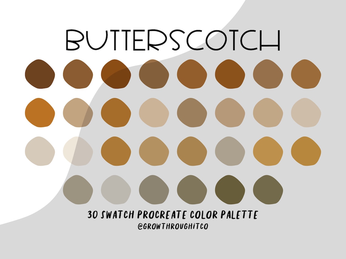 Butterscotch Color Palette Procreate Color Swatches Etsy
