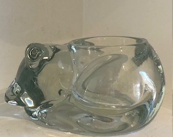 Vintage 1970s, Indiana Glass Co, Cat Votive Holder, Glass Votive Holder, Candle Holder, Boho chic, Retro candle, Cat Lover, Gift Cat Lover