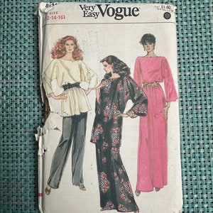 Vintage 1980s, Vogue, UNCUT, Very Easy Vogue, #8131, Misses&#39; Tunic, Pants Skirt, Dress, FF, Size 12-14-16, Vogue Patterns, Out of Print