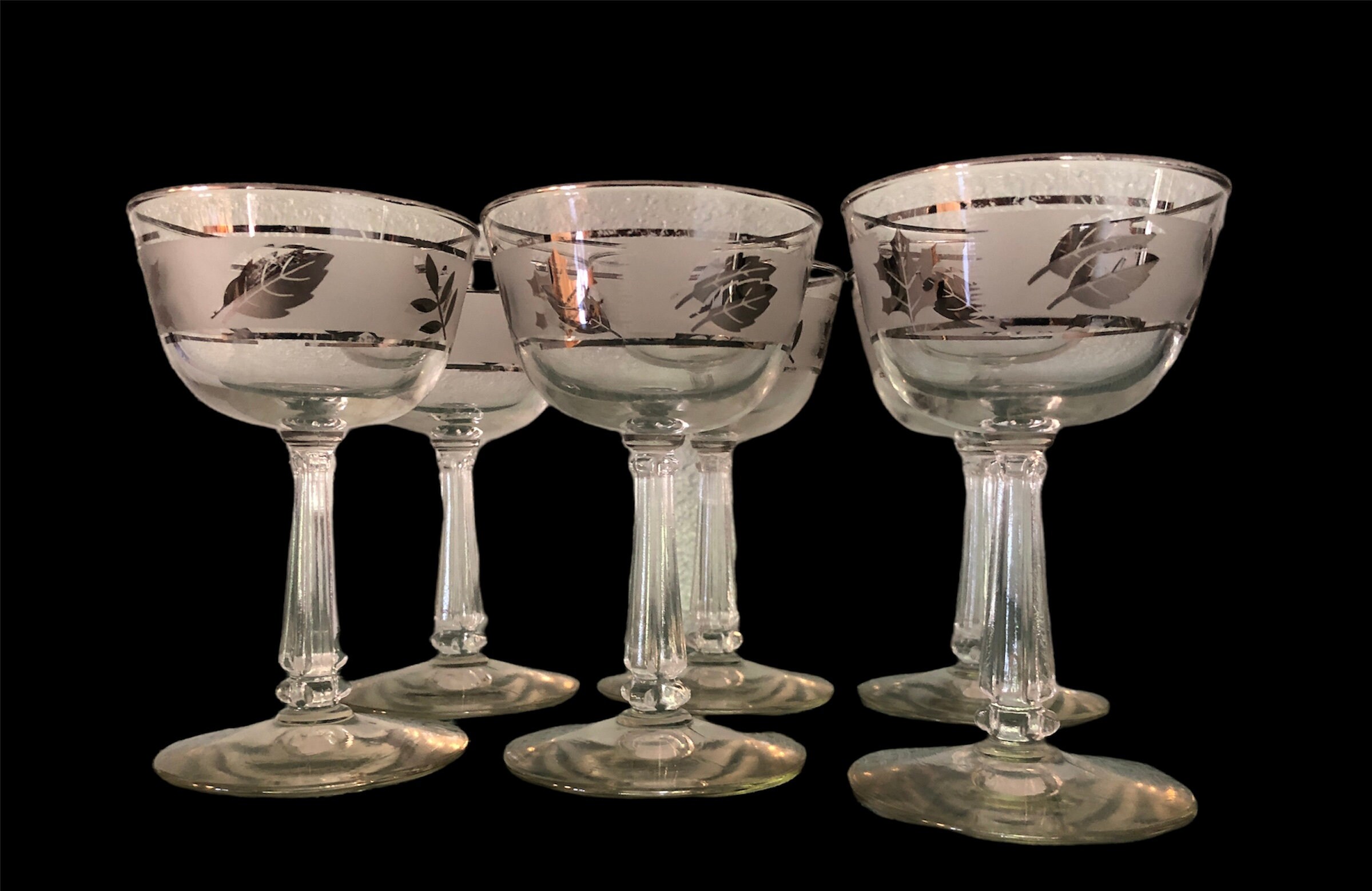 Libbey Chanticleer Rooster Stemmed Cocktail Glasses Set of 4 Vintage Glass  Collectible Dining Serving Entertaining 