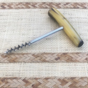 Vintage Black and Yellow Swirl Bakelite Corkscrew, Wine Bottle Opener, Retro Barware, Wine Opener, Man Cave, Gift for Him, Father&#39;s Day Gift