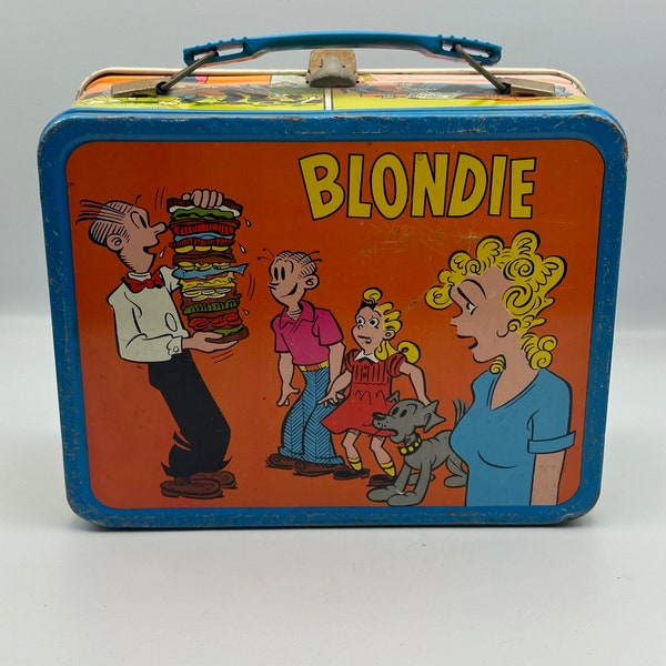 Vintage 1969, Blondie and Dagwood, Metal Lunch Box, No Thermos, King Features Cartoon, The 60's Kid, 70s Kid, Thermos Brand, Cartoon Purse