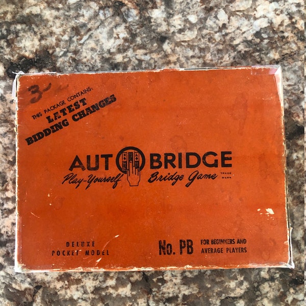 Auto Bridge, Alfred Sheinwold, 1959, Deluxe Pocket Edition, No. PB, Beginners and Average Players, Play it Yourself, Instructions Included