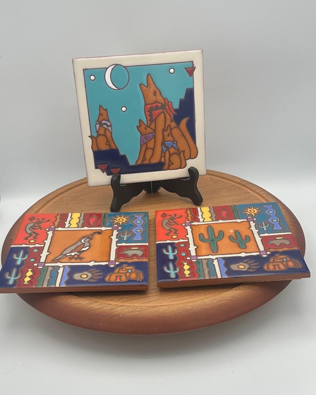 Vintage 1980s, Masterworks Arizona Tiles, Choose Pattern, Quail, Coyote