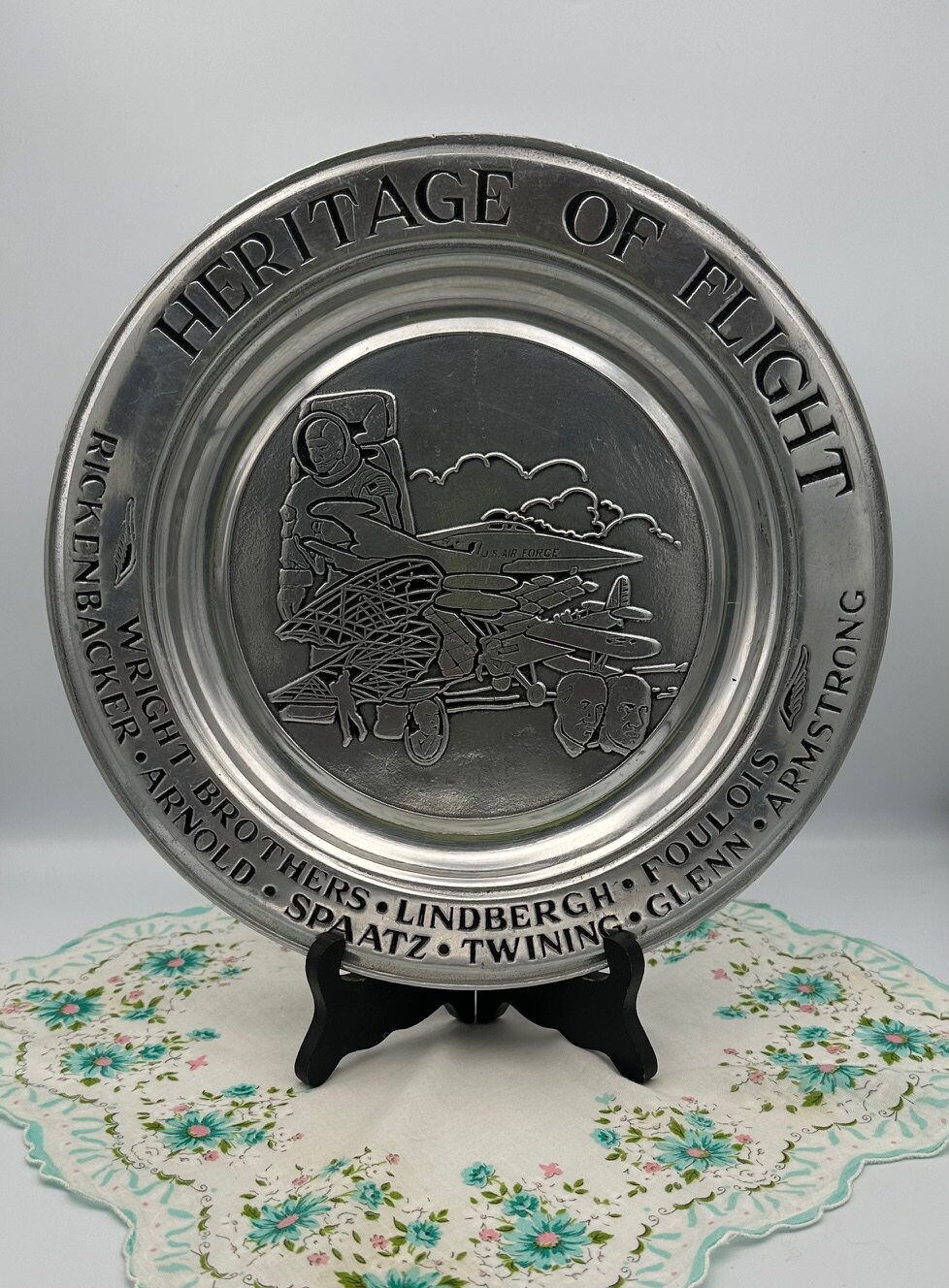 Wilton Armetale 皿ピューター花リムアメリカンビンテージ シルバー