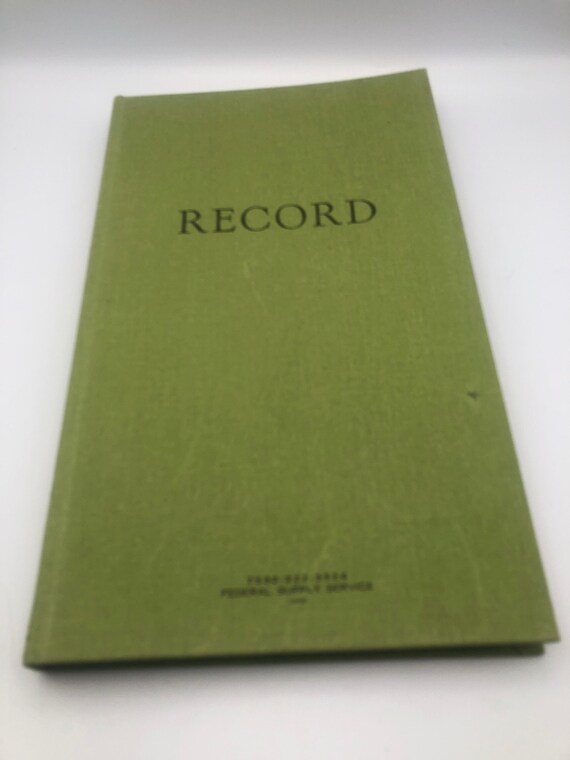 Vintage 1970s, Federal Supply Service, Record Book, Blank Record Book,  Office Supplies, Ledger Journal, Account Green Retro, Lined Pages - Etsy