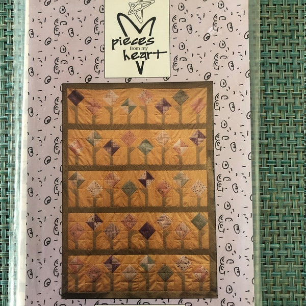 UNCUT, Pieces From My Heart, Spring Planting, Design by Sandy Gervais, #211, Quilt Pattern, 52 x 72, 2002