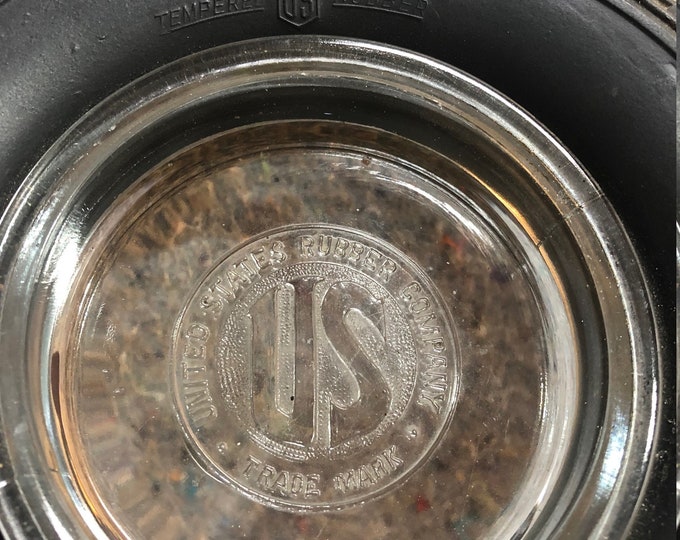 Vintage United States Rubber Company Tire Tractor Tire Ashtray / 1970s / Collectible Automotive