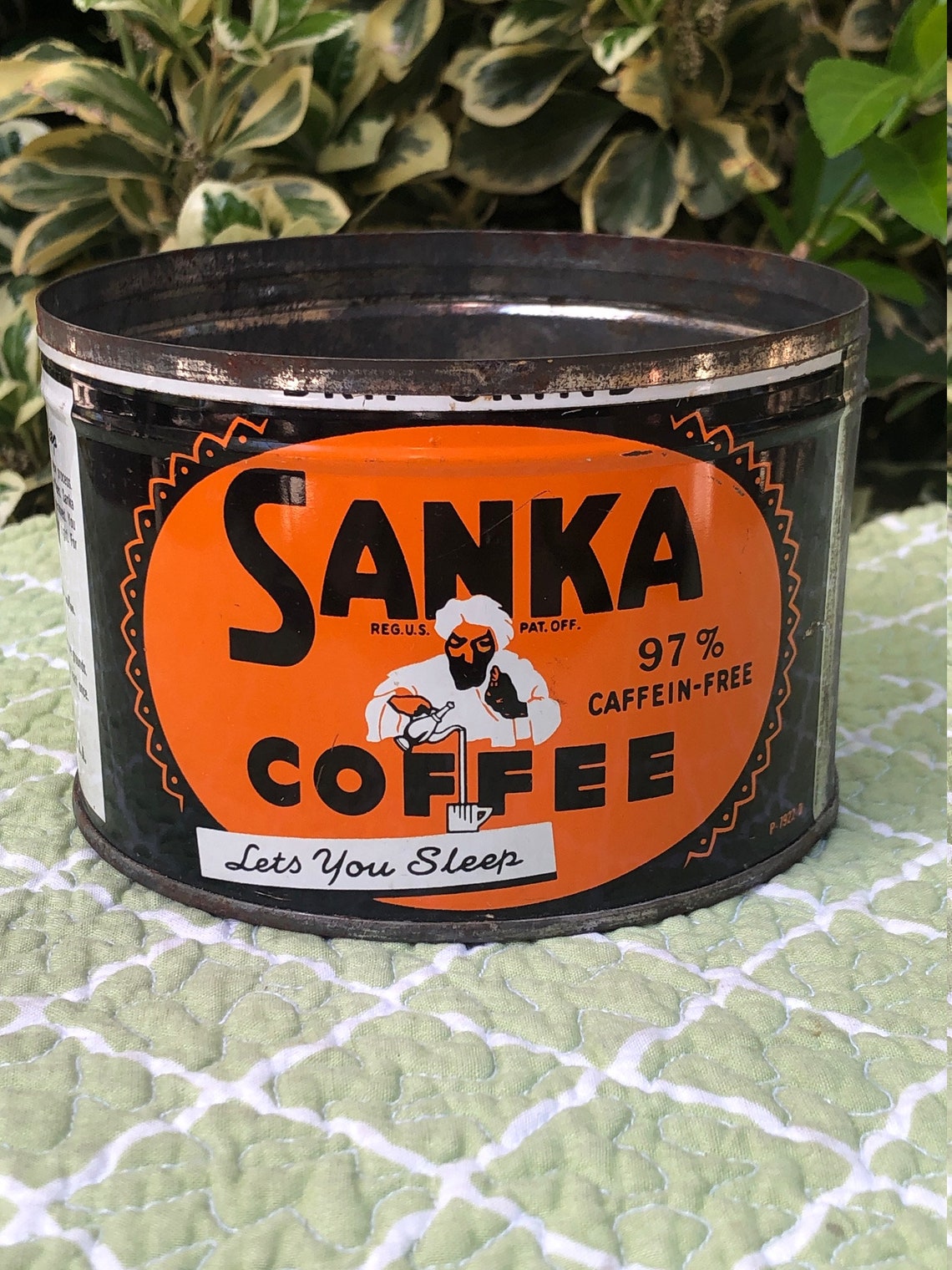 Sanka Coffee 1 lb. can/tin 97 Caffeine Free Vivid colors Etsy
