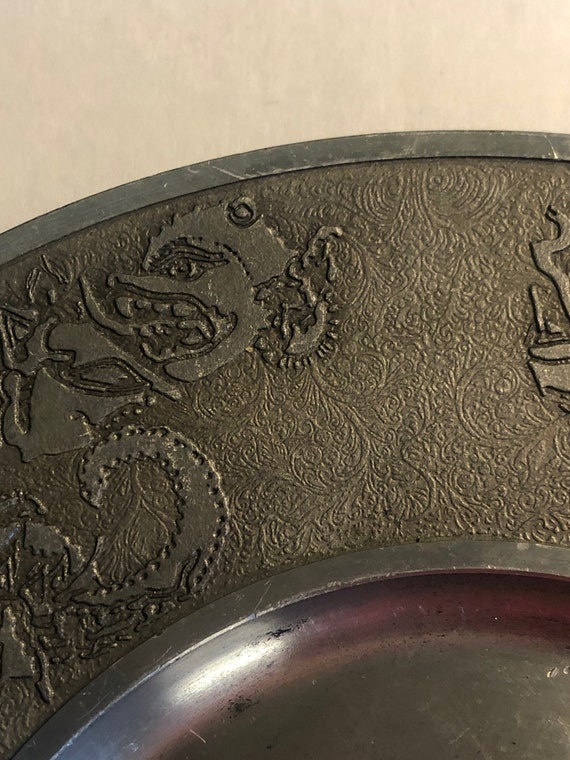 Vintage Selangor Pewter Plate, Malaysia Singapore, Cultural Vintage Selangor Pewter Plate, Malaysia Singapore, Cultural