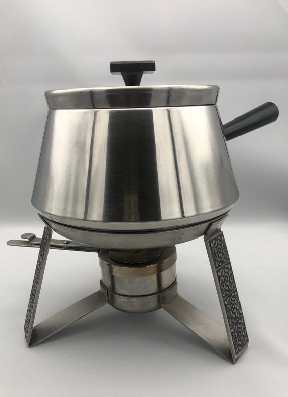 Vintage 1960s Stanley Roberts Velvet Fondue Pot Stainless -  Norway