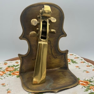 Vintage 1980s, Solid Brass, Cello/Violin, Bookend, Musical Instrument