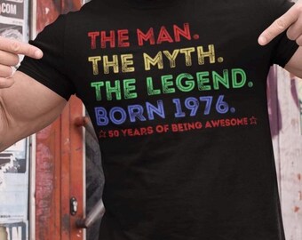 50th Birthday Gift For Men, 1976 Legend Shirt, Funny 50th Birthday Shirt Retro 50 Present, 50th Bday, Gift for Dad