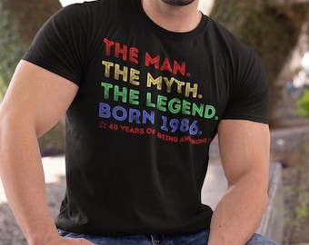1986 Birthday Gift 40th Birthday T-shirt Gift for Brother, Dad, 40th Birthday Gift for Men, 40th Birthday Shirt, 40th legend tshirt
