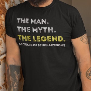 40th Birthday T-shirt Gift for men, 40th Birthday Gift for him, 40th Birthday Shirt, 40th legend tshirt, Gift for man, Gift for Mens 40 Bday