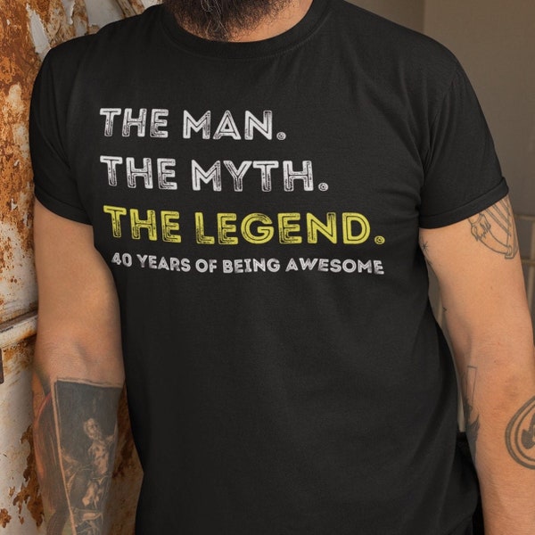 40th Birthday T-shirt Gift for men, 40th Birthday Gift for Him, 40th Birthday Shirt, 40th legend tshirt, Gift for Man, 40th Bday Gift