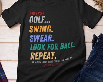 Funny Golf Dad T-Shirt: Distressed Golfer Gift