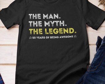 50th Birthday T-shirt Gift for men, 50th Birthday Gift for him, 50th Birthday Shirt, 50th legend tshirt, Gift for man, Gift for Mens 50 Bday