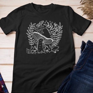 Mushroom tshirt Mystical Mushroom Shirt Mushroom Art T Shirt Goblincore shirt gift Womens Forestcore T Shirt Mushroom Nature Birthday Gift