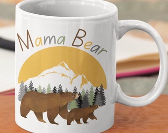 Mom Mug Gift, Mama Gift Mug, Mama Bear Mug, Mum Tea Cup, Cute Mum Mom Gifts For Mum Birthday Gift from Son Daughter