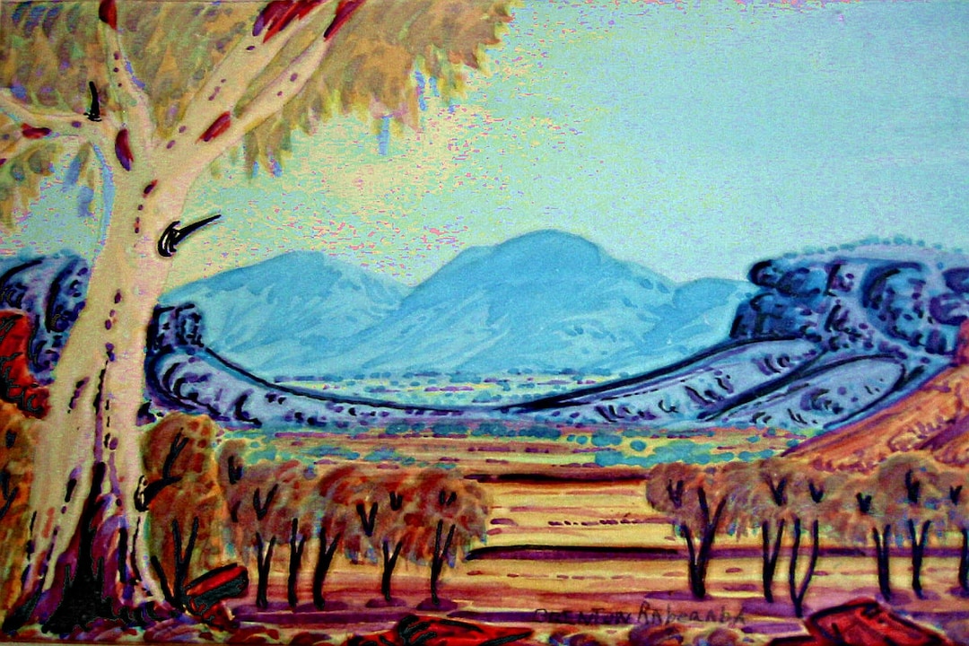 Australian Landscape Art Canvas of Country Near the Red Centre